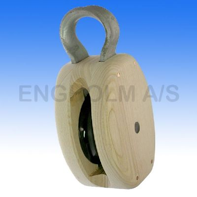 Træblok dansk m/bøjle 1-sk. 150 mm 6" For 18 mm tov Brud 4500 kg