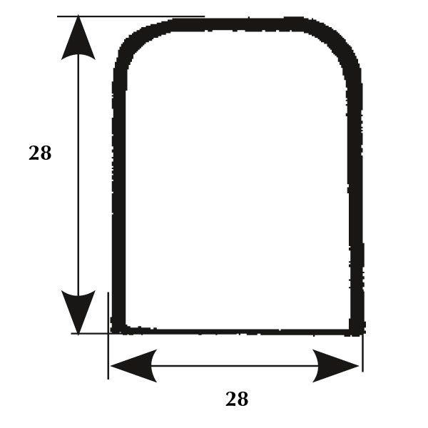 Mittelstück B=28 L=80 H=28mm