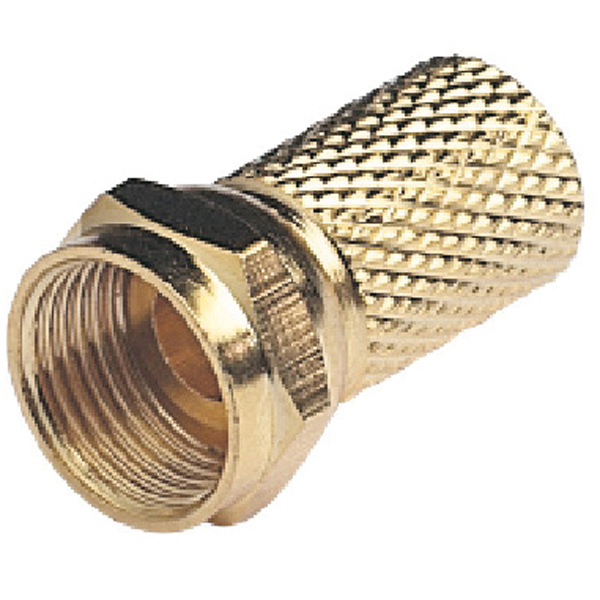 Glomex F connector for 6mm cable (coax) gold plated