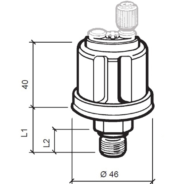 Vdo sensor oil pressure 5 bar, m10x1, 6-24v