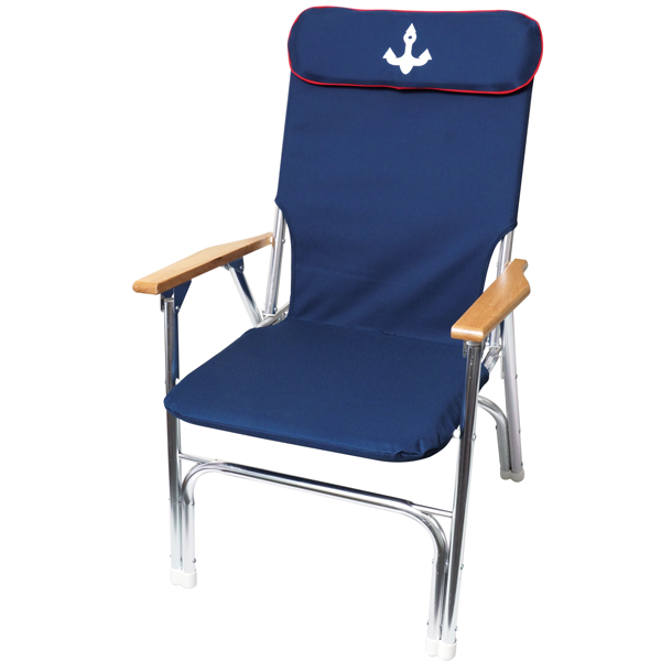 1852 deck chair royal with high back navy