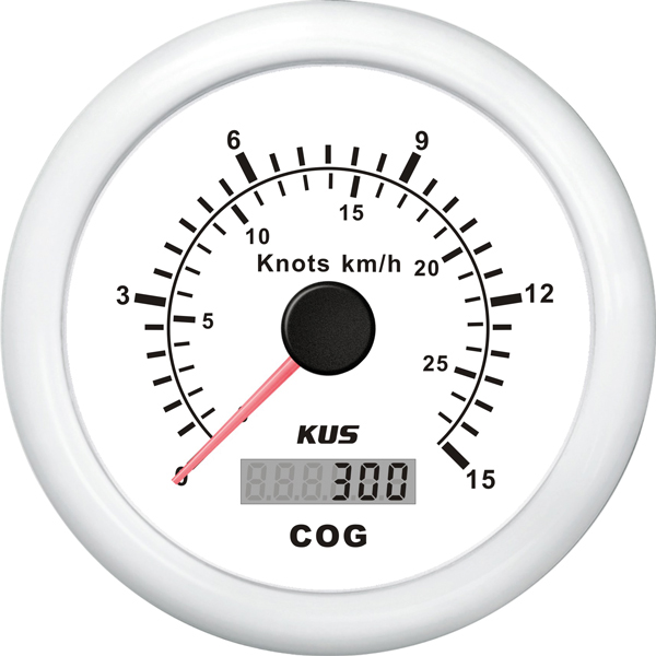 Kus GPS-Geschwindigkeit 0-15 Knopf, weiß 12/24 V ø85