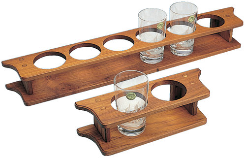 Roca glass holder teak 4 glasses 43x9x9cm