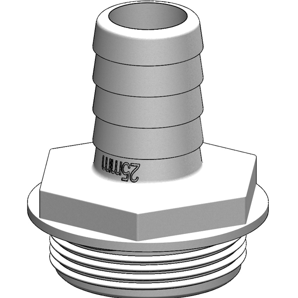 Trudesign Schlauchverbinder 1 1/2" 25mm weiß, für Y-Ventil