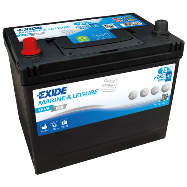 Exide Batterie 75ah Dual EFB