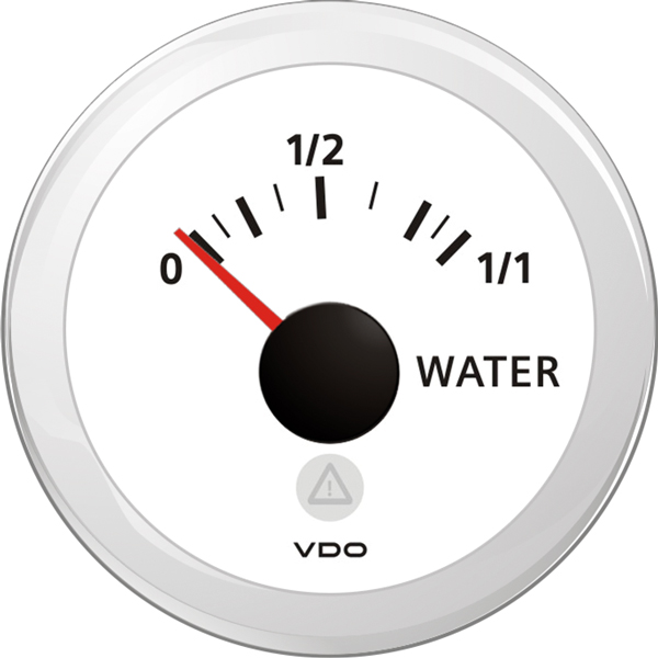 Vdo tank gauge water, white ø52mm, 4-20ma