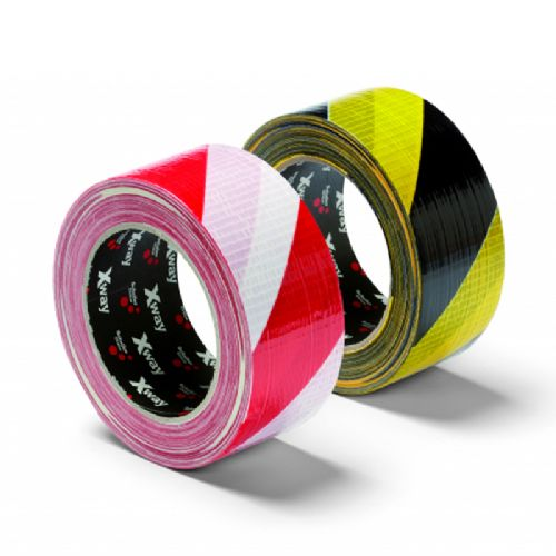 Warning tape X-Way Red/White 50 mm x 33 mtr. Self-adhesive