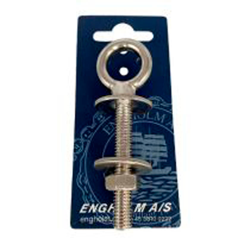 Øjebolt med krave rustfri AISI 316 M8 x 100 mm øje 16 mm