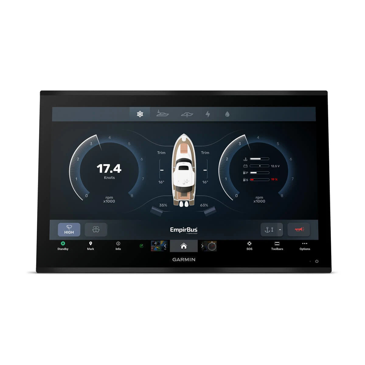 Garmin GPSMAP 9027 med globalt baggrundskort