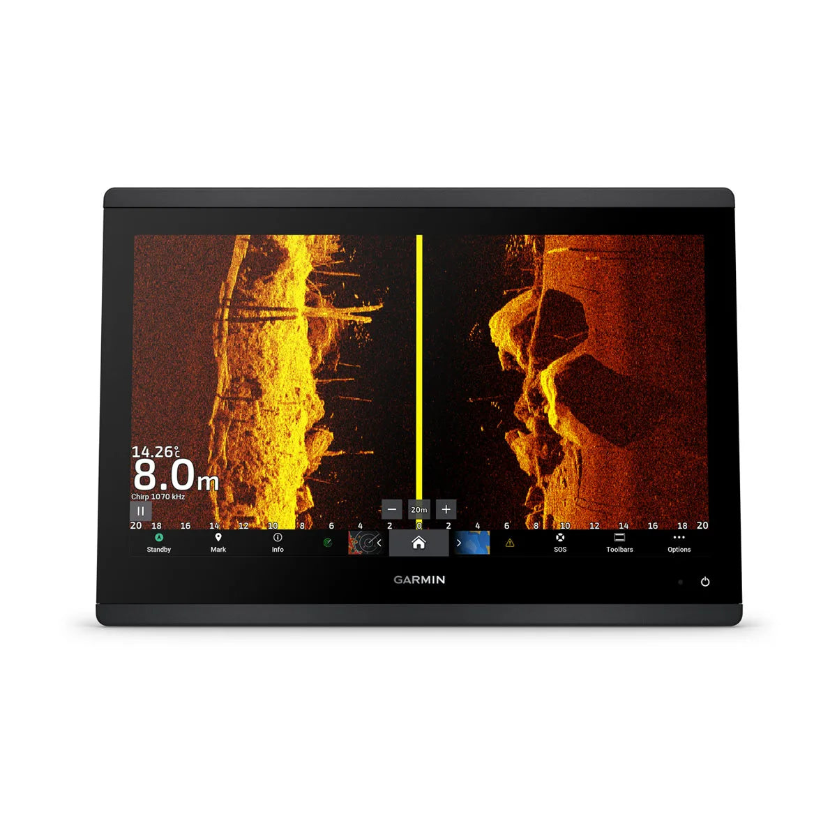 Garmin GPSMAP® 1623xsv SideVü, ClearVü og Traditional chirp ekkolod med globalt baggrundskort