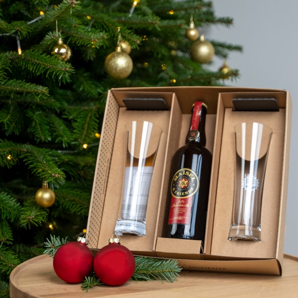 Silwy gift box with 2 beer glasses, 2 coasters and specialty beer