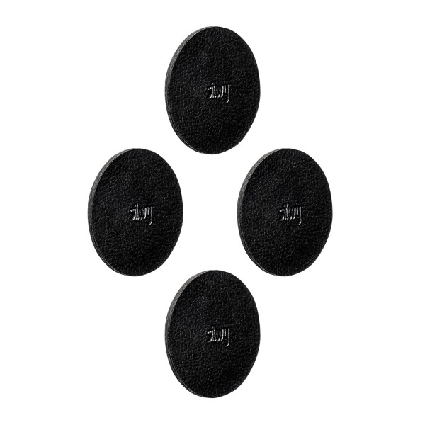 Silwy magnetic coaster leather look black 4 pack