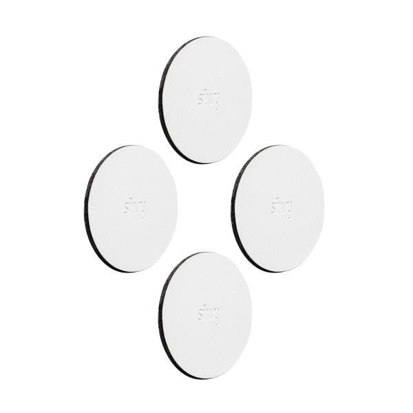 Silwy magnetic coaster in leather look 5 cm white 4 pack