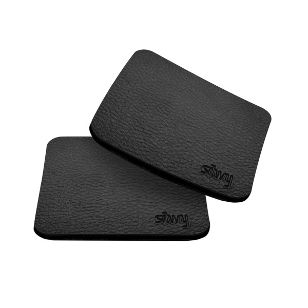 Silwy magnetic coaster in leather look oval black