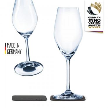 Silwy champagneglas i krystal inklusive nano gel pads bordskåner 2 pk