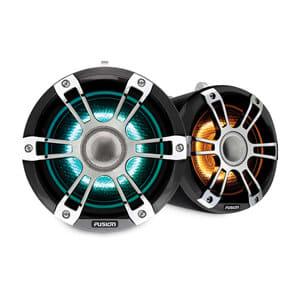 Fusion® Signature Series 3 Wake Tower marinehøjttalere, 8,8" 330 watt wake tower marinehøjttalere i sportskrom med CRGBW