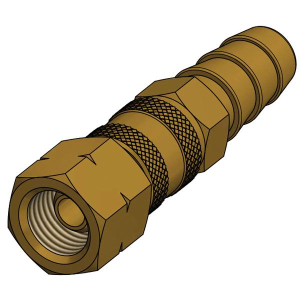 Gas quick connector 1/4" gevind - Ø8mm slangestuds blister