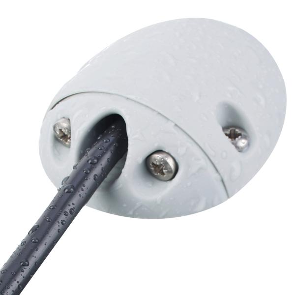 90° kabel gennemføring hvid nylon 10-12mm kabel