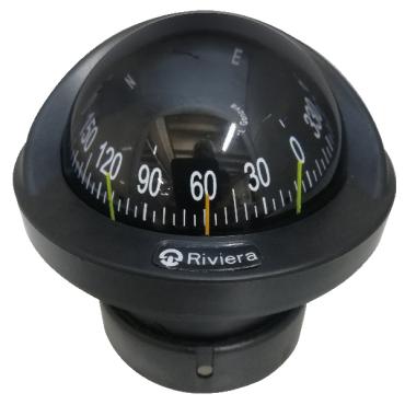 Riviera kompas ARTICA BA1 SLIM, 70mm, nedbygning sort