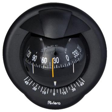 Riviera kompas POLARE BP2 100mm, skotmonteret, sort