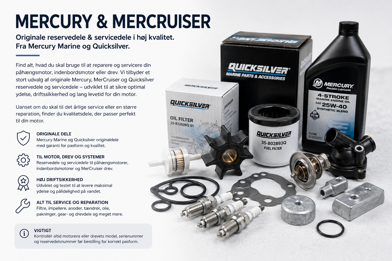 Mercury & MerCruiser reservedele og servicedele