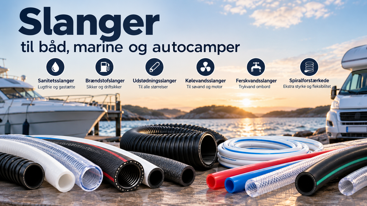 Slanger til båd, marine og autocamper