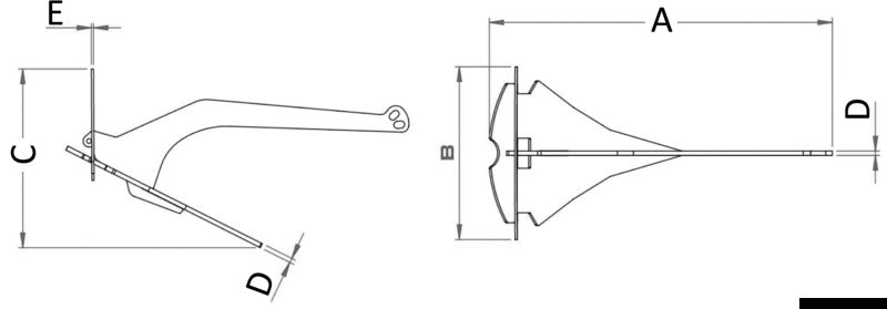 Ankerplex Original demonterbart anker i rustfrit stål AP16ST, 16,6 kg