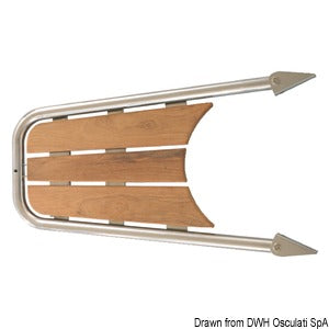 Dolphin striker AISI 316/teak med 2-trins stige