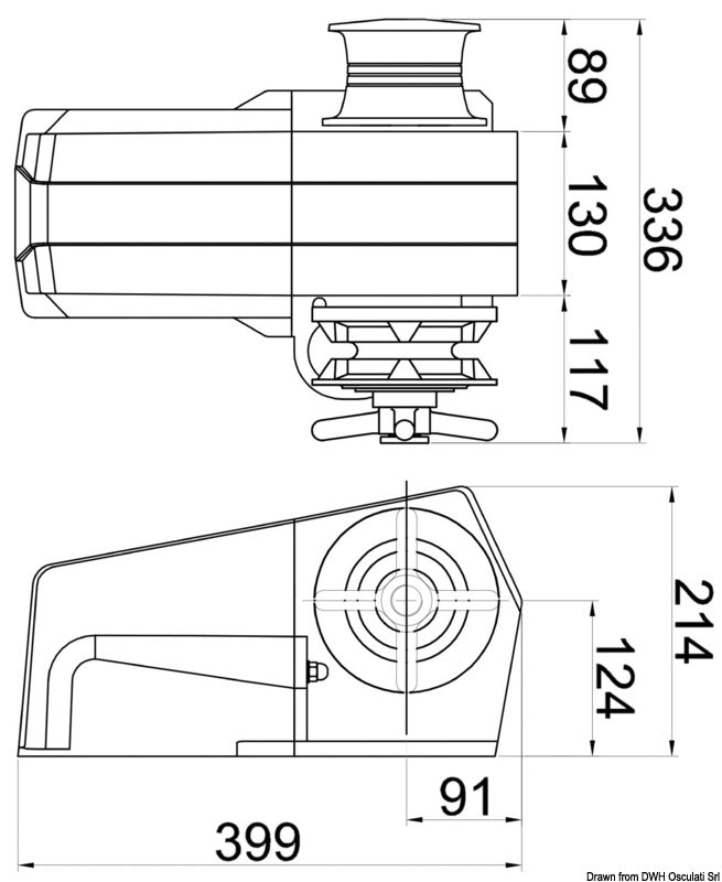 Italwinch Devon ankerspil 1500 W 24 V kædegypsy 10 mm