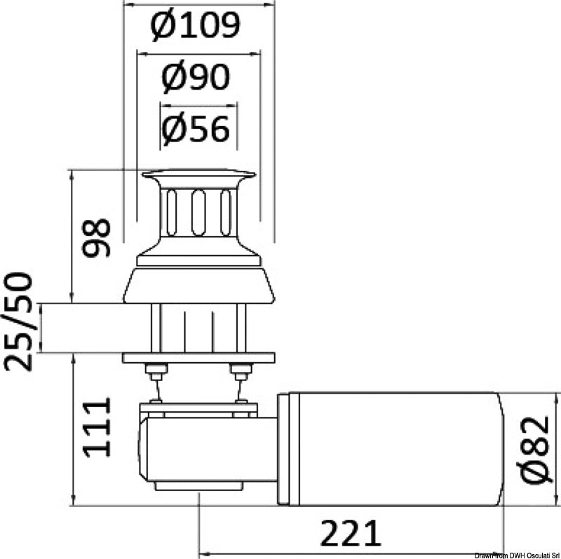 Italwinch Paros Lux capstan spil 500 W 12 V