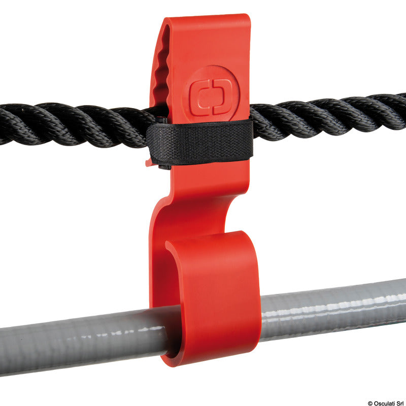 Kabel- og slangeholder til fortøjningsline med sikkerhedsrem, Ø 14–30 mm