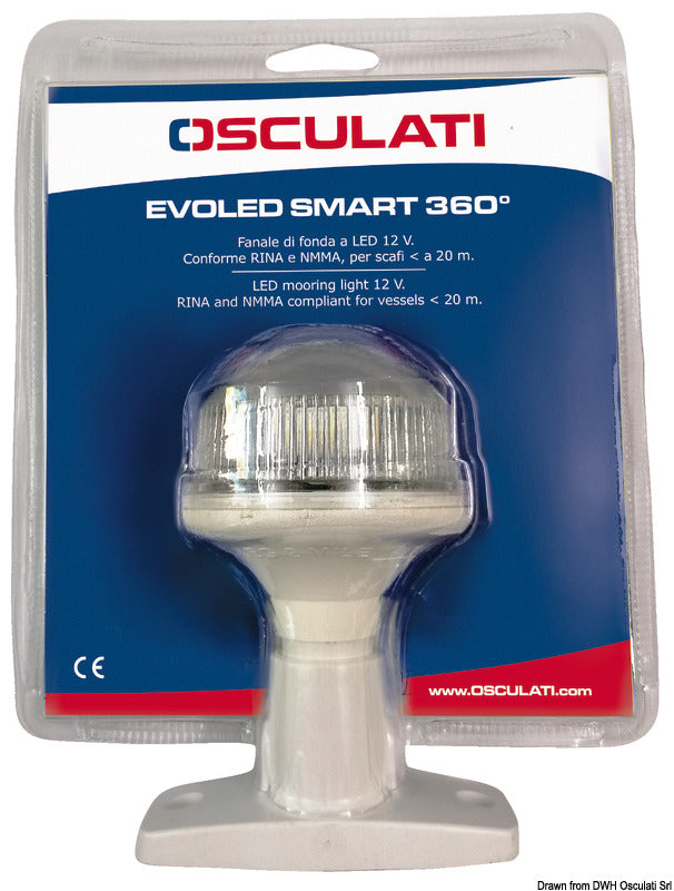 Evoled Smart 360° LED ankerlanterne 12V sort Osculati