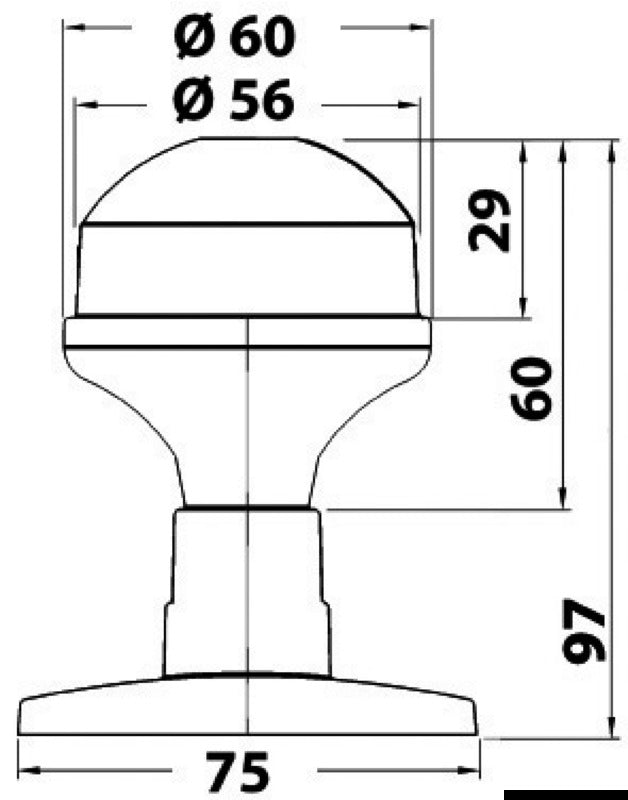 Evoled Smart 360° LED ankerlanterne 12V sort Osculati