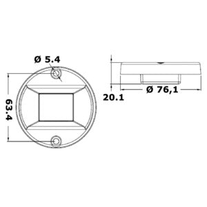 Evoled navigationslanterne 135° agter, poleret rustfrit stål Osculati