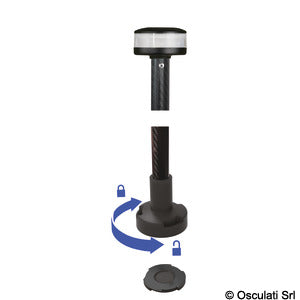 360° hvid lanterner stang, plastfod 60 cm Osculati