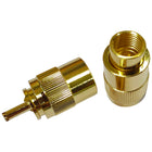 1852 VHF-Stecker PL259 für 10mm Kabel, Löten, vergoldet, 2-polig