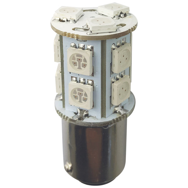 1852 LED lantern pære BAY15D 10-36Vdc 2,2/20W rød - 2 pak