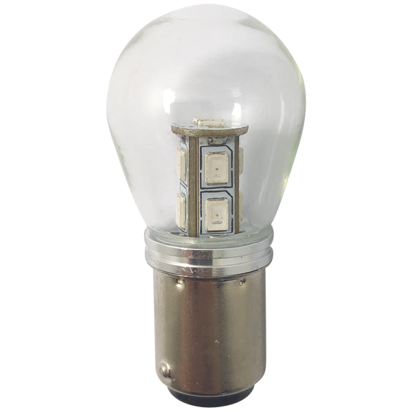 1852 LED lantern pære Bay15D,10-36V 2,4/25W rød - 2 pak