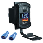 Connector with 1pc USB A, 1pc USB C, voltmeter, 12-24V
