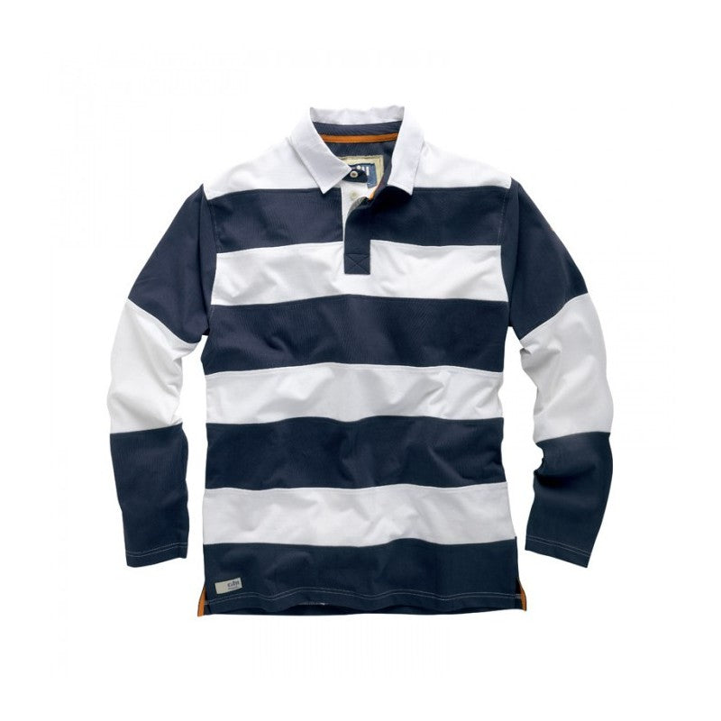 Gill e004 langærmet polo hvid/navy str. m