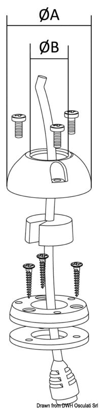 Scanstrut kabelgennemføring DS6-P – vertikal, til kabel Ø 2–6 mm