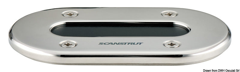 Scanstrut Low Profile kabelgennemføring i 316 rustfrit stål til flere kabler op til Ø15 mm