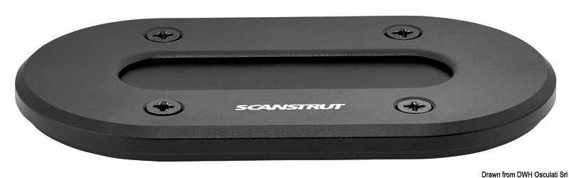 Scanstrut Low Profile kabelgennemføring, sort anodiseret aluminium, op til 4 × Ø15 mm