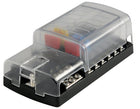 Fuse box for resettable blade fuses – 12 slots