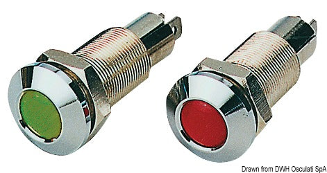 LED-kontrollampe til instrumentpanel, rød, 12/24 V, Ø18 mm