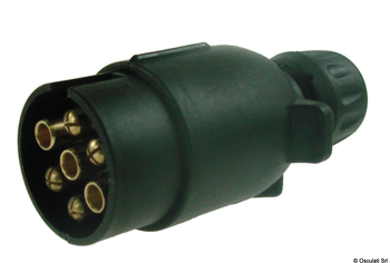 7-polet trailerstik til 12 V i sort ABS