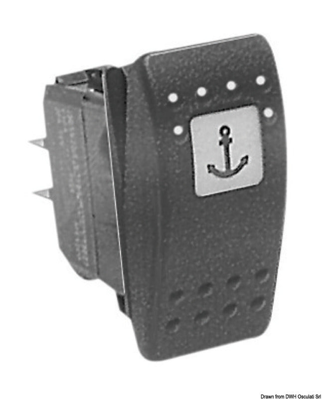 Carling V-Series Contura II vippekontaktmodul ON-OFF-ON, 12 V, hvide pærer