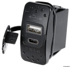 Einbaubare USB-A + USB-C-Ladebuchse ohne Voltmeter, 12/24 V