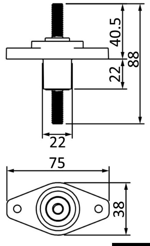 Power Post gennemføringsforbindelse til elkabler, Maxi, sort, 8 mm, 250 A