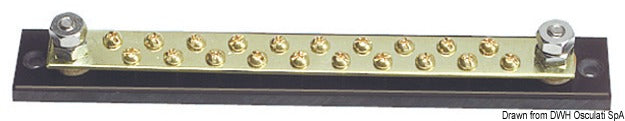 Elektrisk busbar-fordelingsskinne 20 × 4 mm / 2 × 6 mm, 150 A